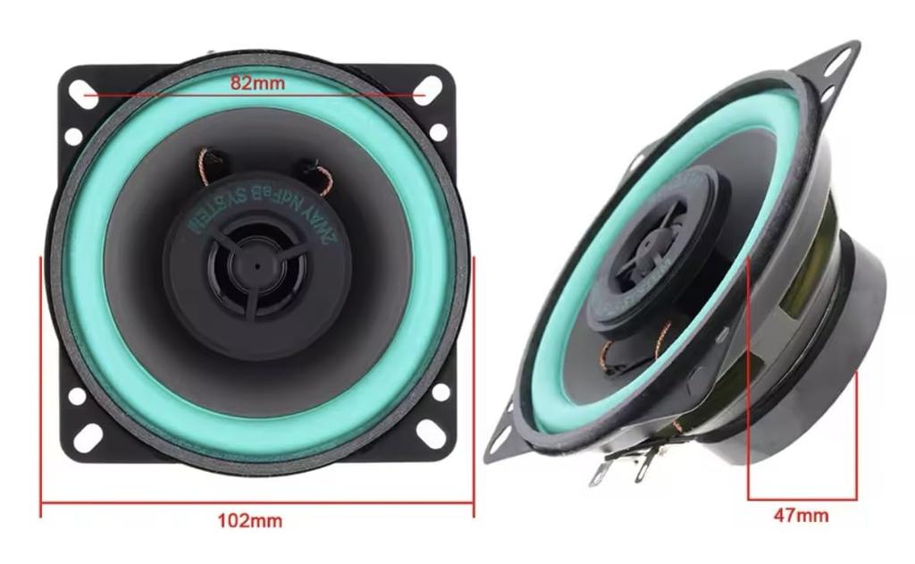 Autolautsprecher 10cm Lautsprecher Koaxialtyp 2er-Set 100W Ersatzreparatur Original Kompatibles Produkt [Deepa Ribusu] 2-Wege