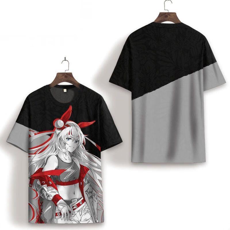 Umamusume Rice Shower Japońska Gra Cosplay Koszulka Popularna z Nadrukiem 3D Koszulka Letnia Męska Damska Harajuku Krótki Rękaw Topy Cosplay