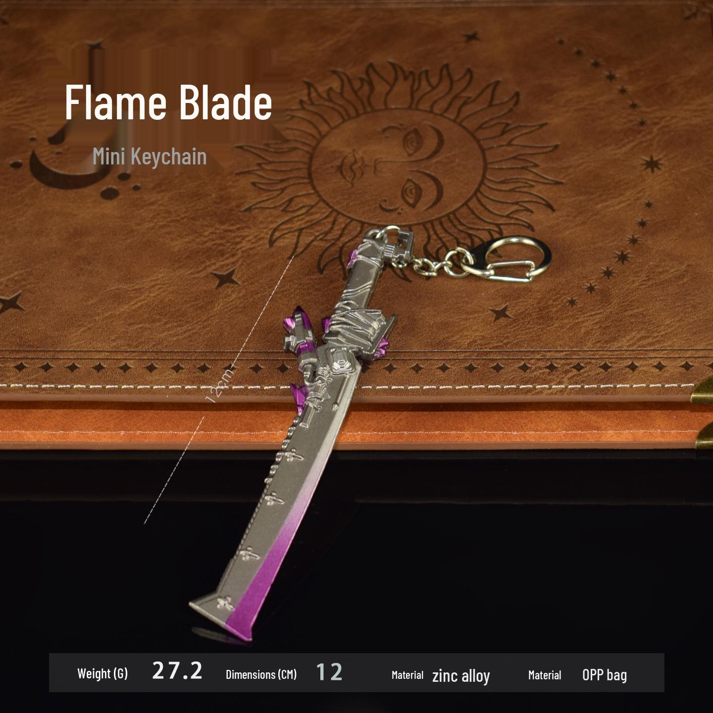 PUBG Mini Keychain Flame Knife - 12cm Alloy Collectible Model Toy
