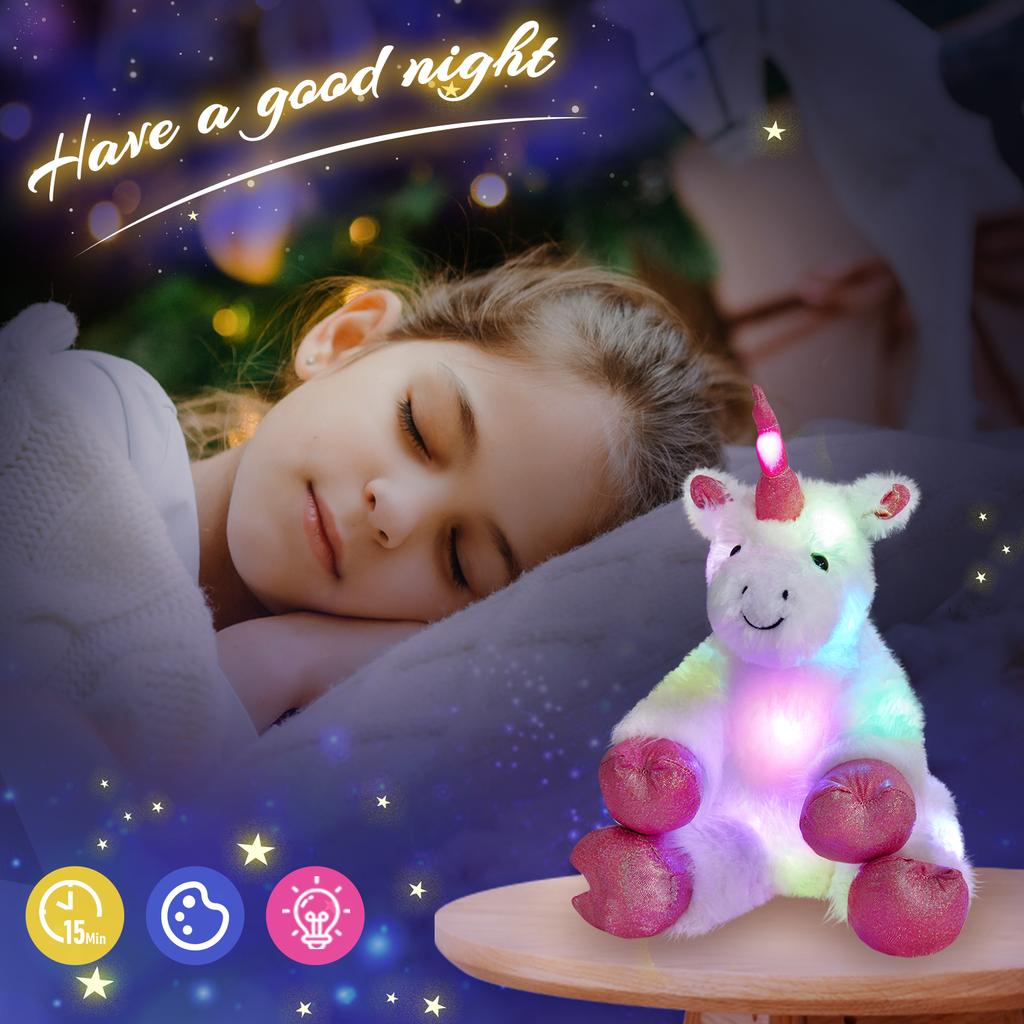 Glowende Eenhoorn Knuffel Zacht Knuffeldier Met LED Verlichting Perfect Moederdagcadeau Voor Kinderen En Vrouwen