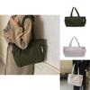Simple Solid Color Large Capacity Women Corduroy Shoulder Tote Bag For Daily Use