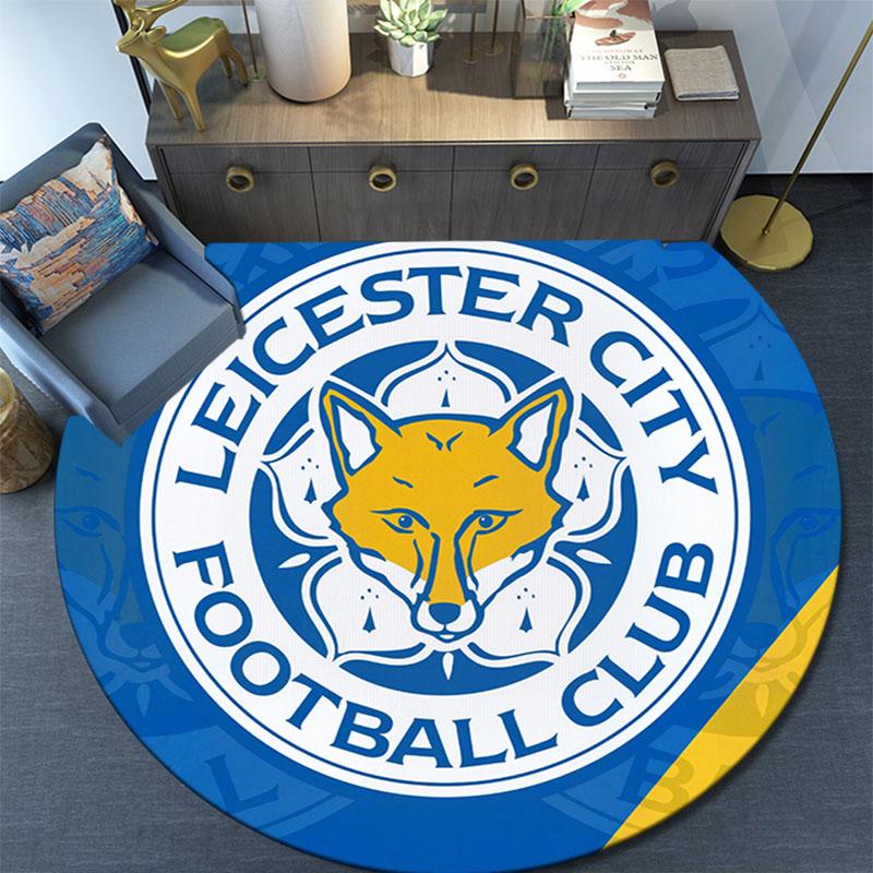 Tappeto Rotondo Stampato Leicester City, Tappeto Circolare Antiscivolo Lavabile per Soggiorno Camera da Letto Sala Giochi, Decorazione per Fan Sportivi, Regalo di Compleanno Festivo