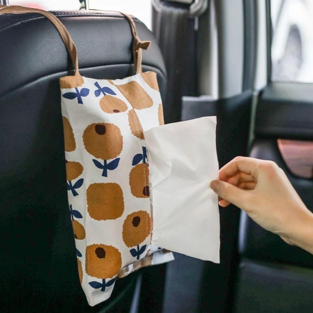 Portable Car Tissue Case Pastoral Style Tissue Container Fashion Napkin Paper Bag  Car Decoration