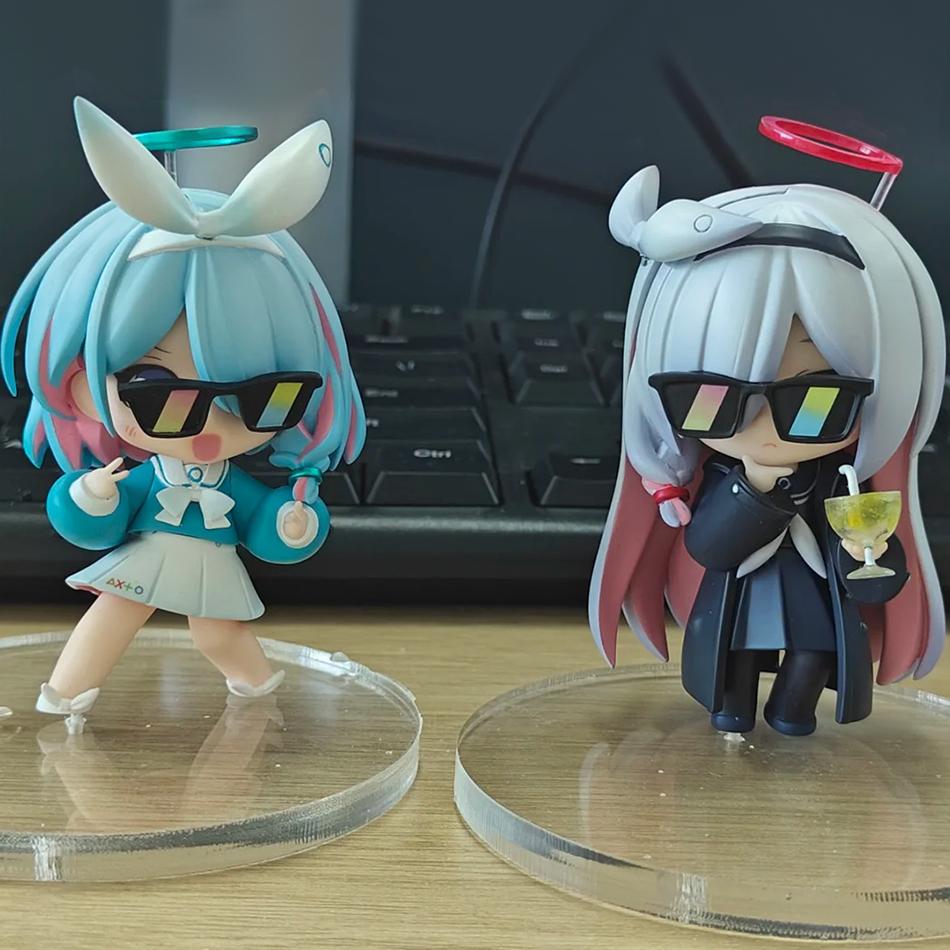 2 Kinds Blue Archive Anime Figurine Arona Prana Game Character Q Version Cartoon Collectible Model Face Changing Toys Gifts