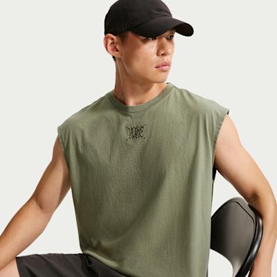 Nike Tank Tops Men's Green Crew Neck Moderate