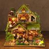 DIY Miniaturhaus Waldabenteuer Set Tiny House Modell mit Puppenhaus & Bücherregal Kreatives Geburtstagsgeschenk für Freunde & Erwachsene