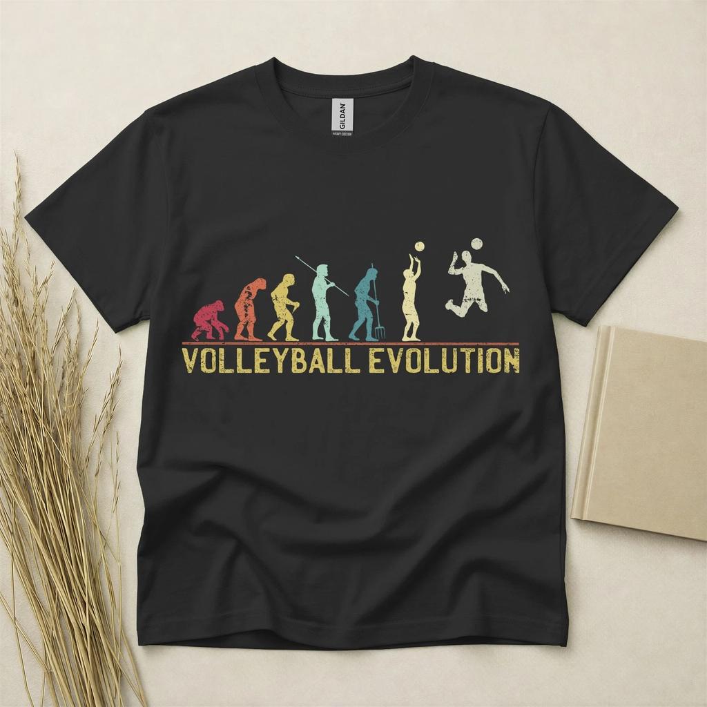 Volleyball Evolution Children's Children's Children's T Children's T-shirt Funny Volleyball Gift Sports Tee Gildan Cotton Top