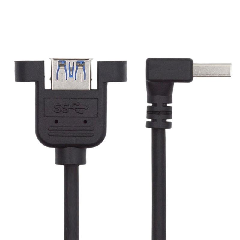 Fast Speed 5Gbps USB 3.0 Extension Cable Right Angle/Straight Head Adapter Male to Female Secure Mounting Ears Design