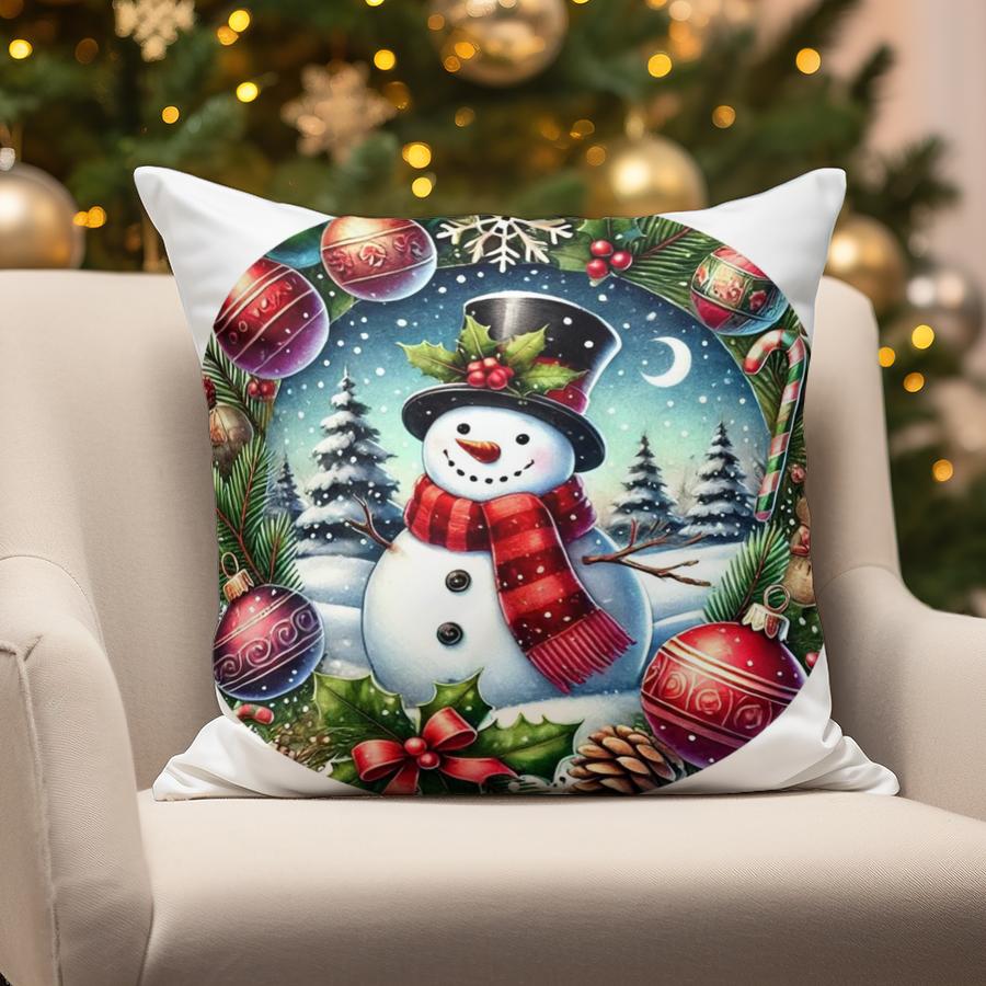 Home Decor Christmas Snowmen & Santa Pillows Suitable For Sofa Bedroom Car Pillow Cover Cushion Rectangular Back Cushion