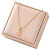 Irregular Gem Titanium Steel Necklace with 18K Gold Plating - Non-Fading, High-Grade Jewelry.