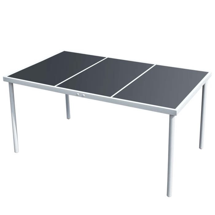 VidaXL Table de jardin 150x90x74 cm Noir Acier