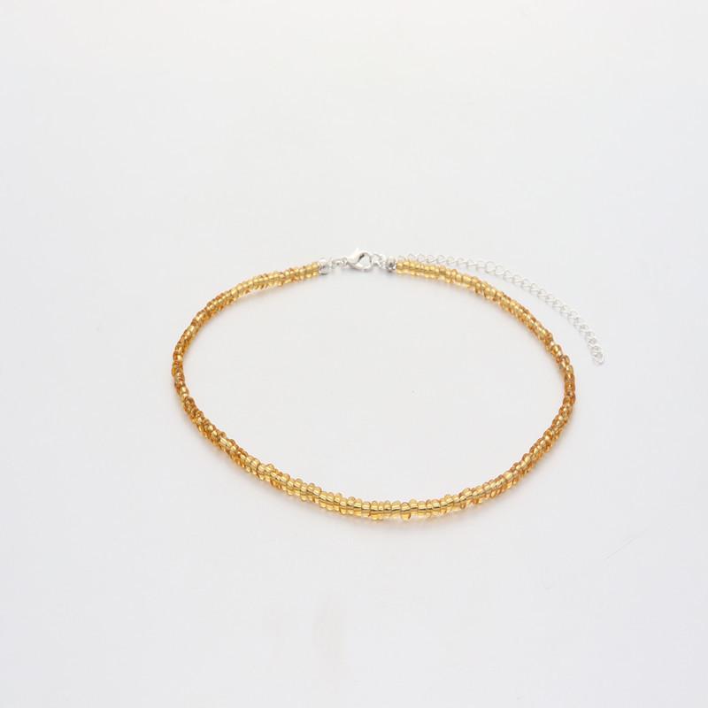 Collier bohème en perles de riz colorées fait main - Style européen et américain, accessoire de mode polyvalent