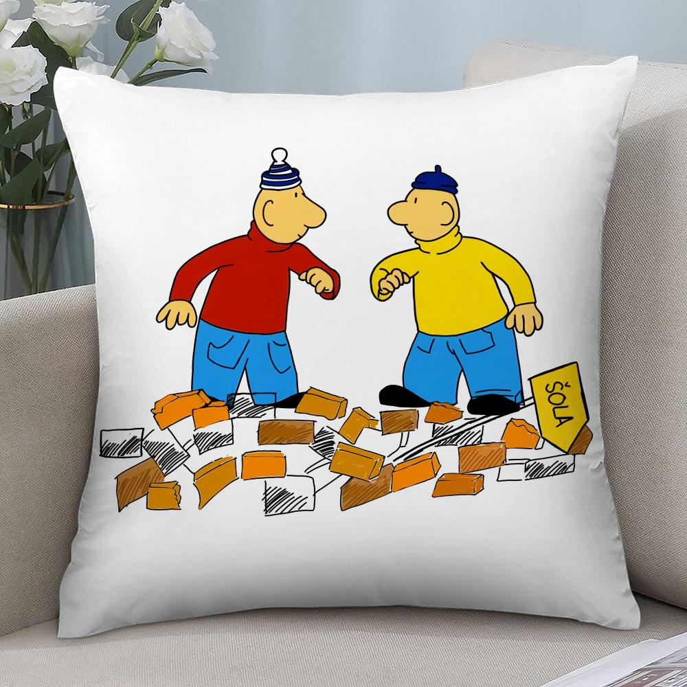 

Cartoon P-Pat & Mat Pillow Case Short Plush Pillow Covers Sofa Decorative Gift Home Double-sided Printing Cushion Cover 18x18Inch