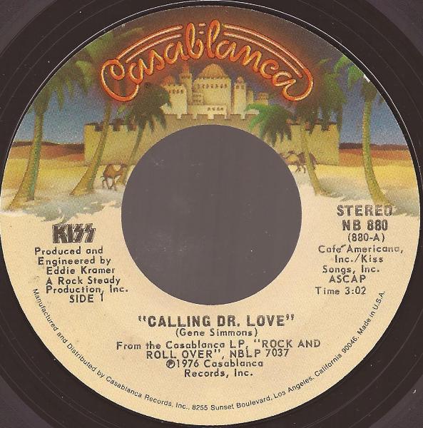 

7-дюймовая пластинка KISS - Calling Dr. Любовь NB880 Касабланка 1976 США Рок Б/у