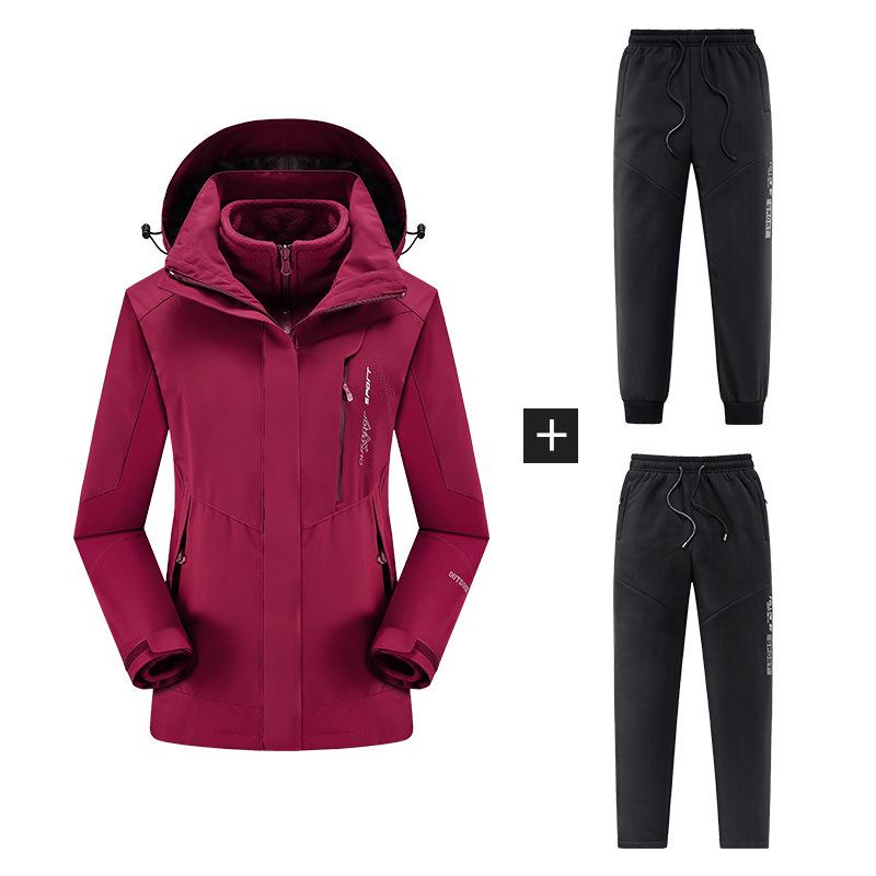 Couple's Ski Set: Men's 3-in-1 Jacket & Women's Plus-Size Waterproof Pants