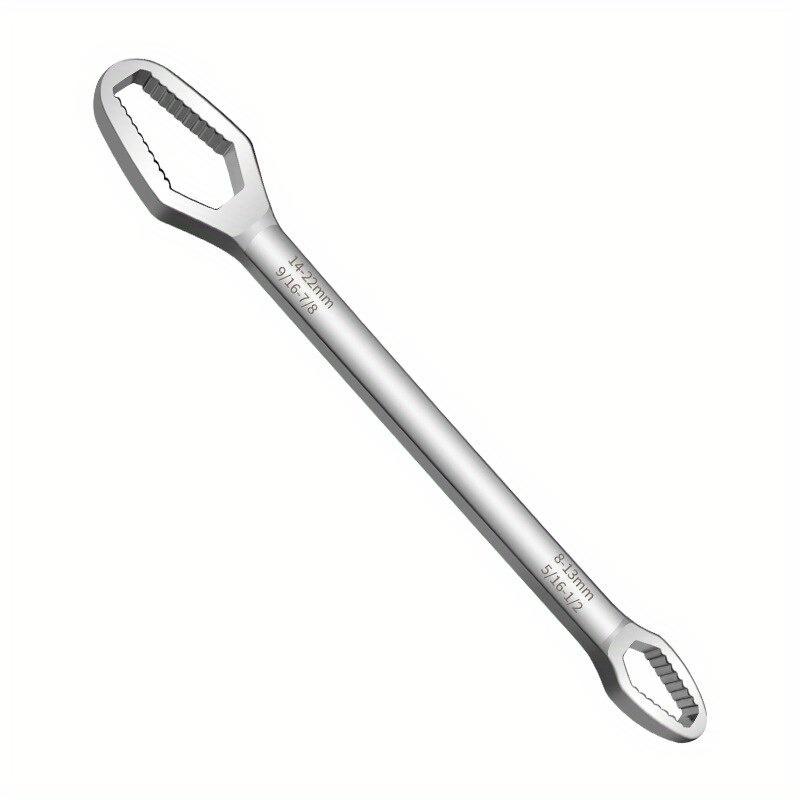1PC Universal Wrench Glasses Wrench 8-22mm Ratchet Spanner for Bicycle Motorcycle Car Repairing Tools. Silver
