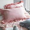 Cotton Pillowcase Solid Color Ruffle Edge Cushion Covers Decorative Soft And Breathable Rectangle Durable Fabric Bedding
