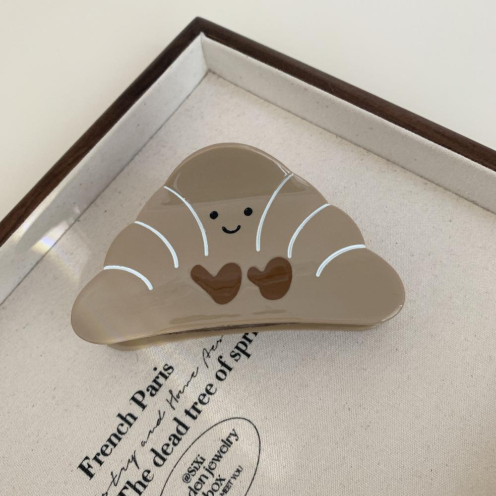 Cartoon Acetic Acid Grab Clip Acetic Acid Croissant Claw Clip Bread Shape Hair Claw  Daily