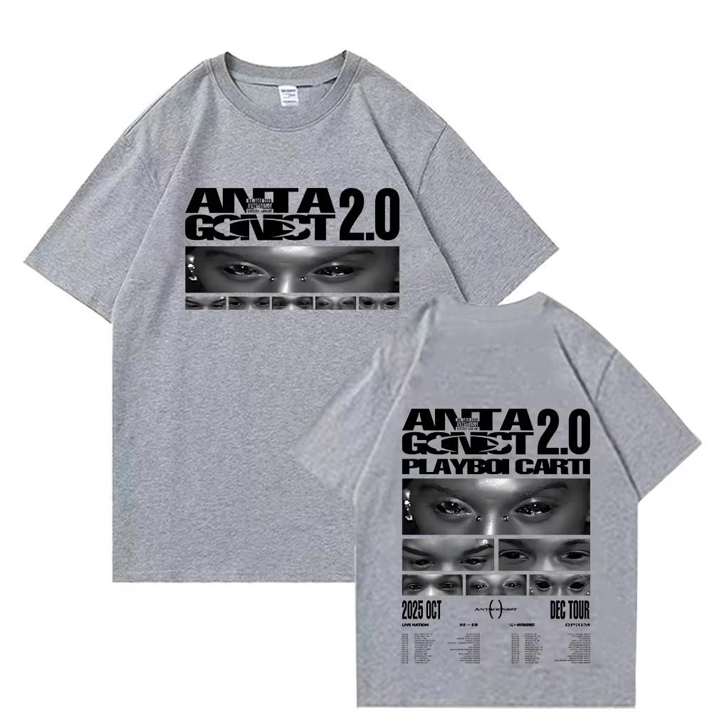 Playboi Carti Antagonist Tour Tshirts for Men Hip Hop 90s Retro Style Couple Cotton Loosefitting Streetwear oversized t shirt