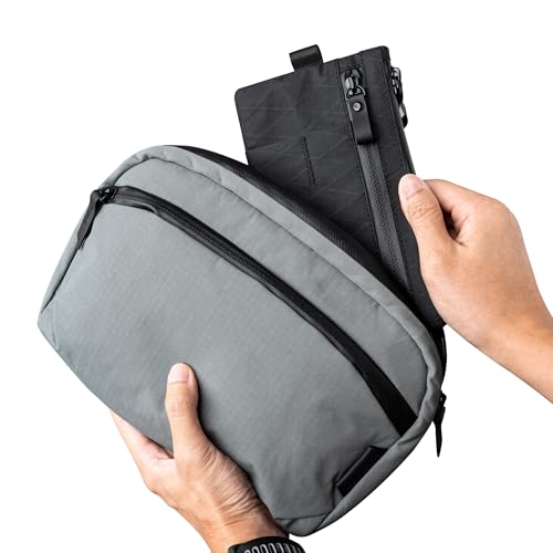ALPAKA Zip Clutch Wallet with Hand Strap, RFID Protection, External Slots, Slim, Large Capacity, Passport Storage, Coin Purse, Card Slots, Water-Repel