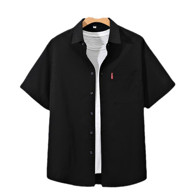 Men's Summer Breathable Short-sleeved Shirt Large Size Casual Collar Short Sleeve Office Short Sleeve