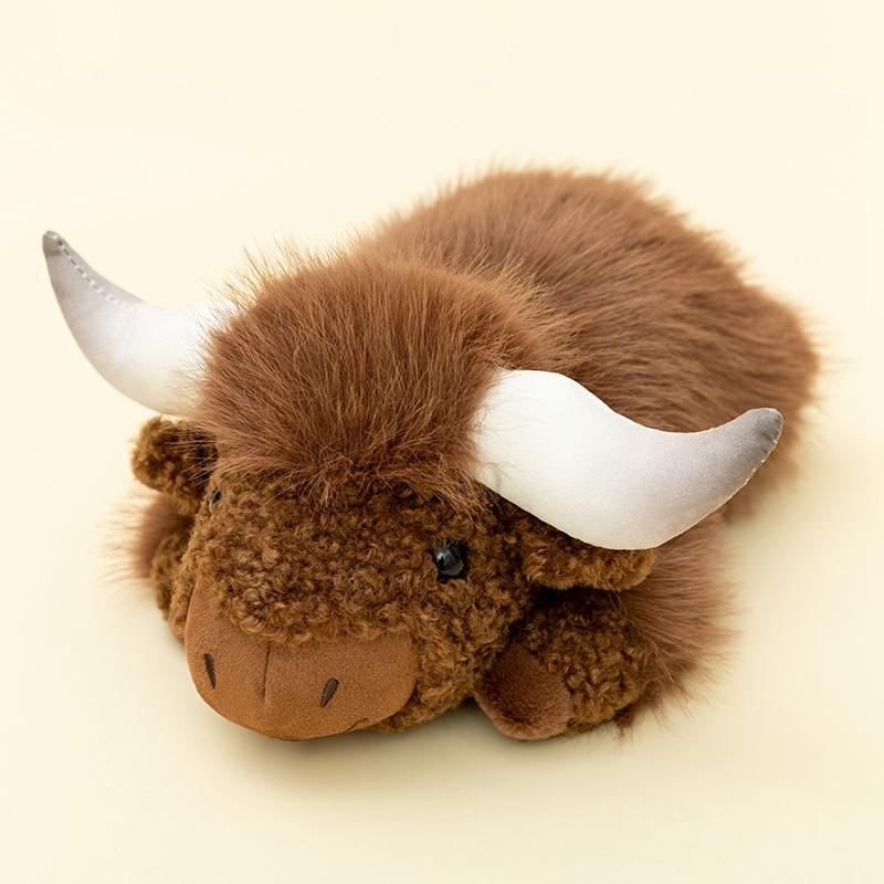 Favorite Toy Brown Lying Yak Soft Plush Toys Adorable Yak Stuffed Plushies Animals Hugging Pillow Companion Dolls Home Sofa Room Decorations