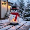 Christmas Party Supplies Snowman Candle Holder, Decorative Metal Candlestick Ornament with Top Table Fireplace Entrance Decor Hat And Scarf