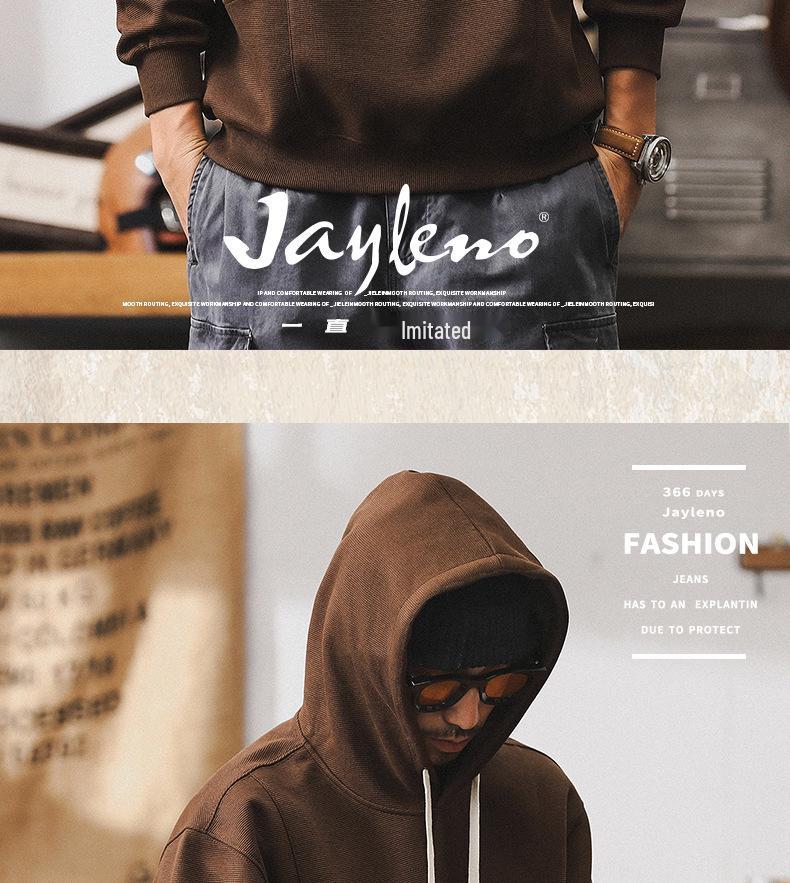 360g Herren Lockerer Schwerer Farbblock-Hoodie - Retro Frühling/Herbst Gestickte Lässige Jacke