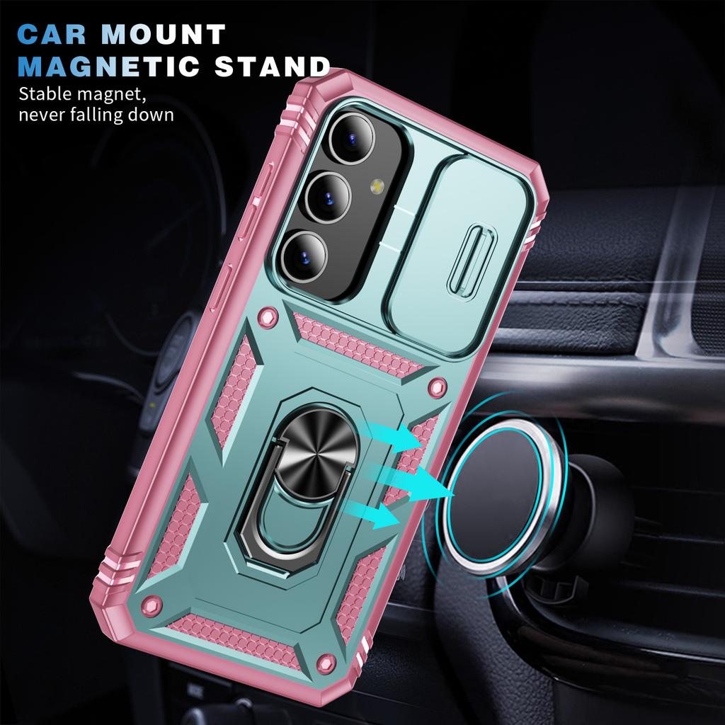 Funda tipo soporte de tres capas para Samsung Galaxy S25 FE Ultra S24 S23 Plus S21 S22 A17 5G A16 A36 A56 A55 A35 A15 A54 A14 A53