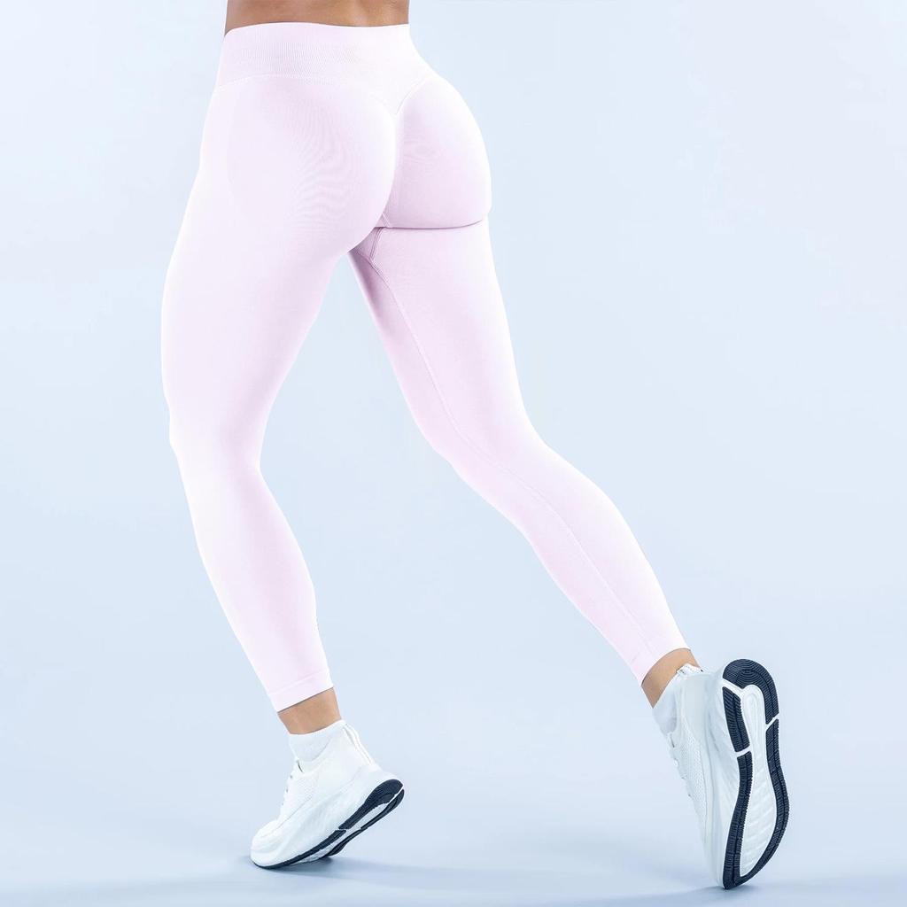 Seamless Matte Nylon Yoga & Running Pants with Hip-Enhancing Waist