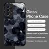 Luxury Black Rose Flower Graphic Tempered Glass Phone Case for Samsung Galaxy S25 Ultra S24 S23 Plus S22 S21 S20FE A56 A55 Cover