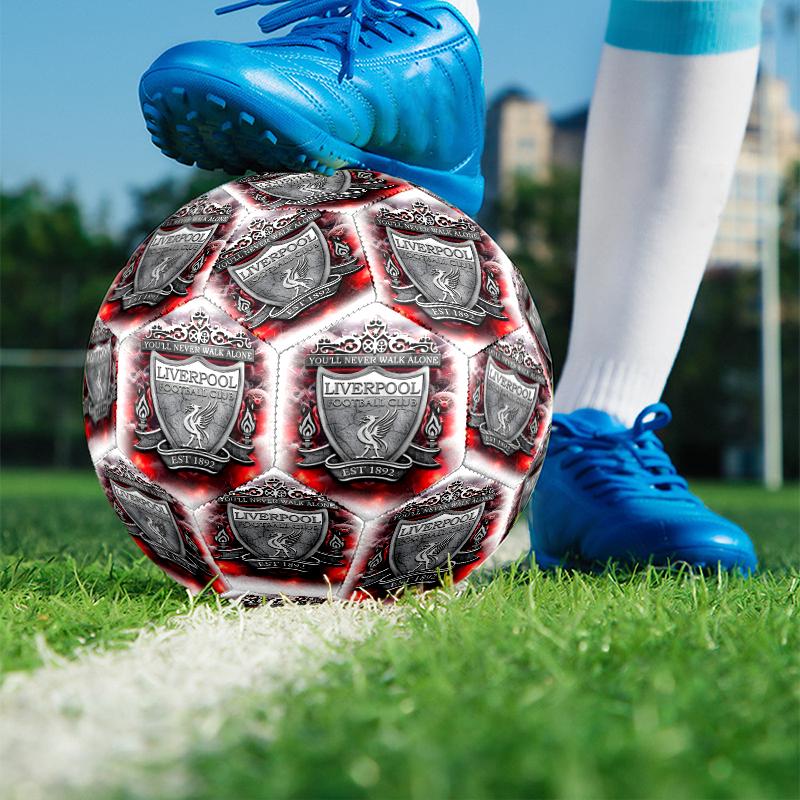 Liverpool F.C. Aufdruck Größe 5 Fußball, PU Verschleißfester Fußball für Spieltraining und tägliches Üben, Geburtstagsgeschenk für Fußballfans