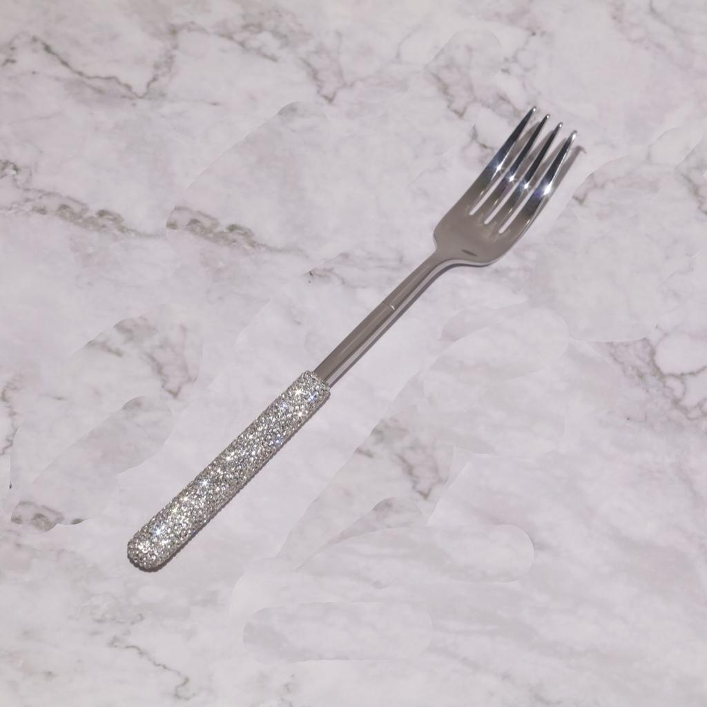 Luxury Cutlery With Rhinestone Handle Stainless Steel Knife Fork Spoon Tableware Flatware Set Festival Kitchen Dinnerware Gift