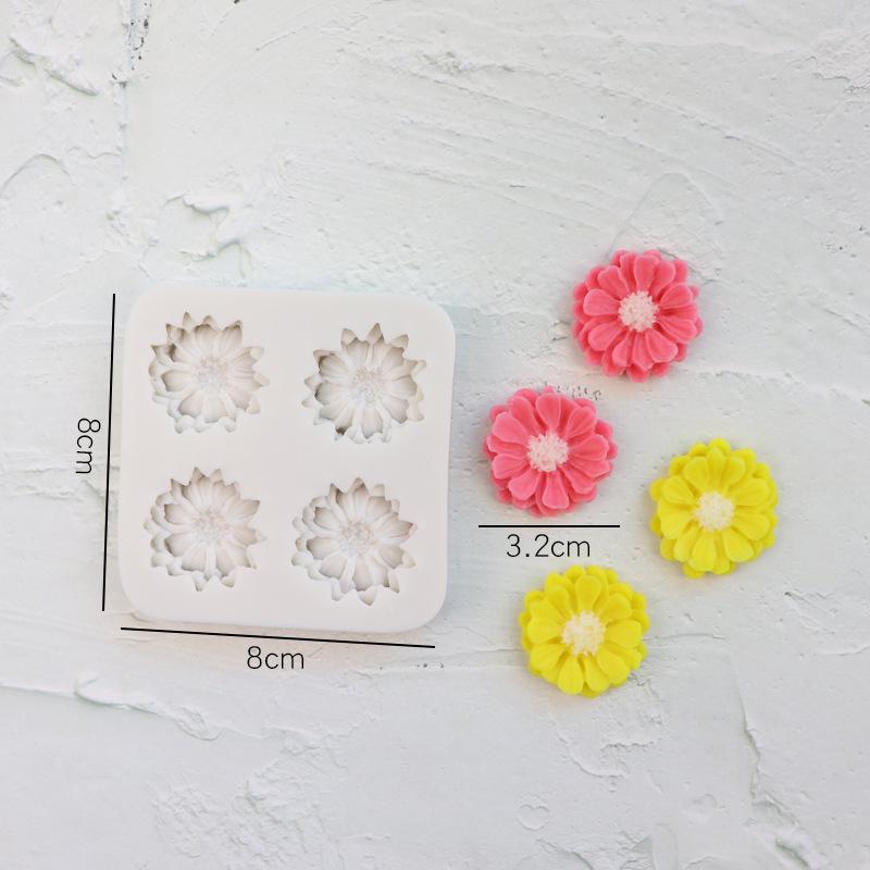 Silikon Fondantform zum Kuchendekorieren - Rosen, Gänseblümchen, Chrysanthemen