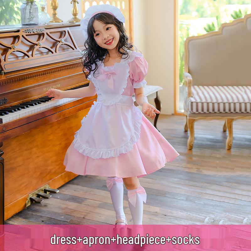 Japanese Black Maid Lolita Dress for Girls - Cute Princess Costume