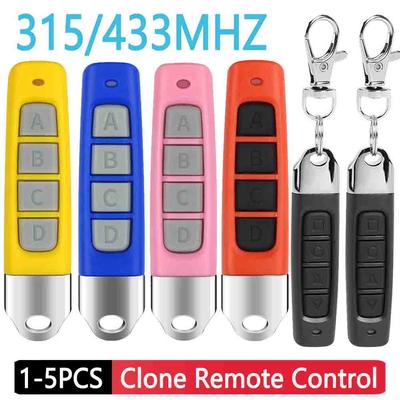 1-5Pcs 315/433MHZ Auto Code Electric Garage Gate Door Opener 4 Keys Remote Control Duplicator Transmitter Clone Cloning Code