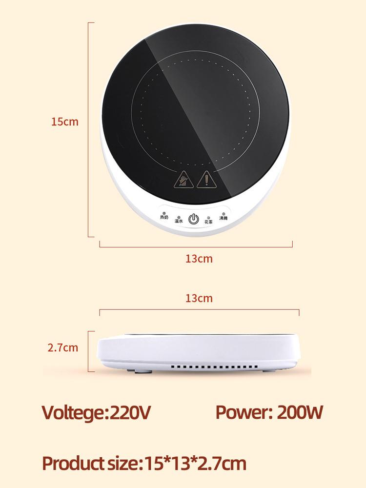 100 °C Tassenwärmer, Tassenwärmer, Heißteebereiter, Wärmer, Untersetzer, elektrische Heizplatte, Induktionsherd, Kaffee, Milch, Tee, Heizkissen, 200 W
