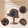 Thickened Bow Top Hat Windproof Cloche Hat Ladies Middle Aged Women Bucket Hat  Autumn