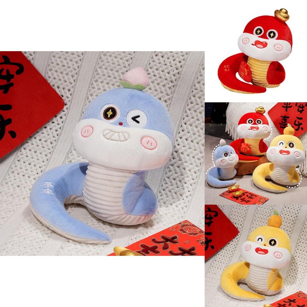 Adorable Plush Snake Toy For New Year Celebration Featuring Cute Cartoon Design For Kids