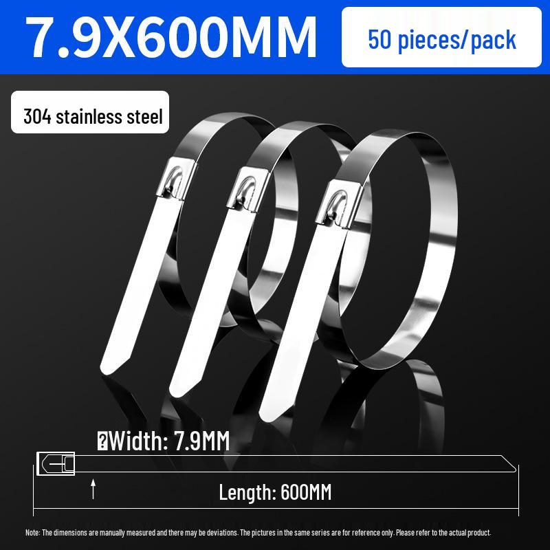 304 Stainless Steel Marine Cable Tie with Wire Fixing Buckle for Photovoltaic Power Cables