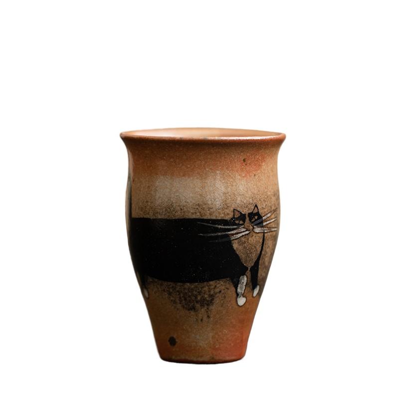 50ml Japanese Kiln Change Ceramic Teacup Retro Handmade Zhiye Cat Cup Small Master Mug Porcelain Chinese Kung Fu Gongfu Teaware