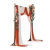 Artificial Wedding Arch Flowers Kit Orange With 2 Pcs Flowers 3 Pcs Drapes