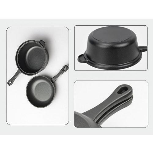 Nanyer Dual-Purpose Pot, Single-Handed Pot, Handmade Iron Pot, Rock Ironware, High Heat Efficiency, Mini Cast Iron Pot, Durable Milk Pan, Non-Silicone