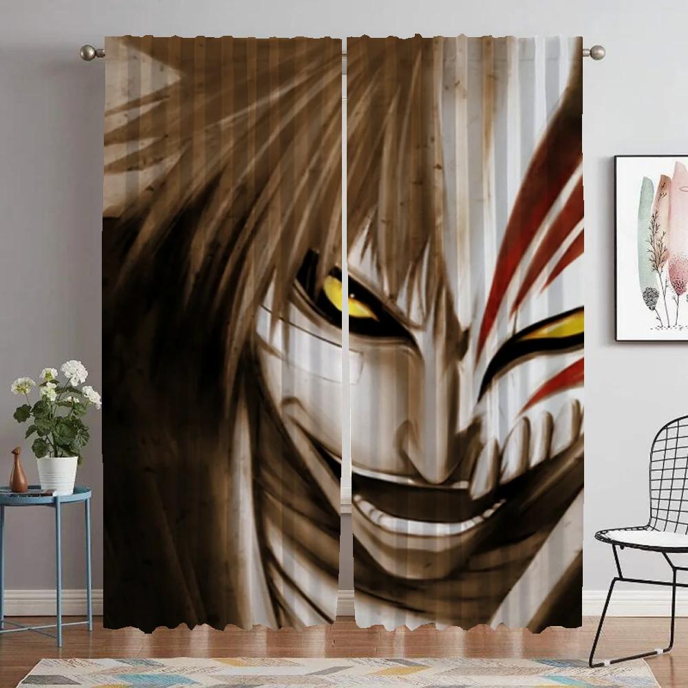 Vorhänge für Innenräume für Kamera BLEACH Fenster Vorhang für Zimmer 2 Paneele Halloween Dekoration Raumteiler Jalousien Wohnen Küche
