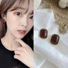 S925 Silver Needle Korean Retro Resin Stud Earrings - Elegant, Simple, and Versatile for Women
