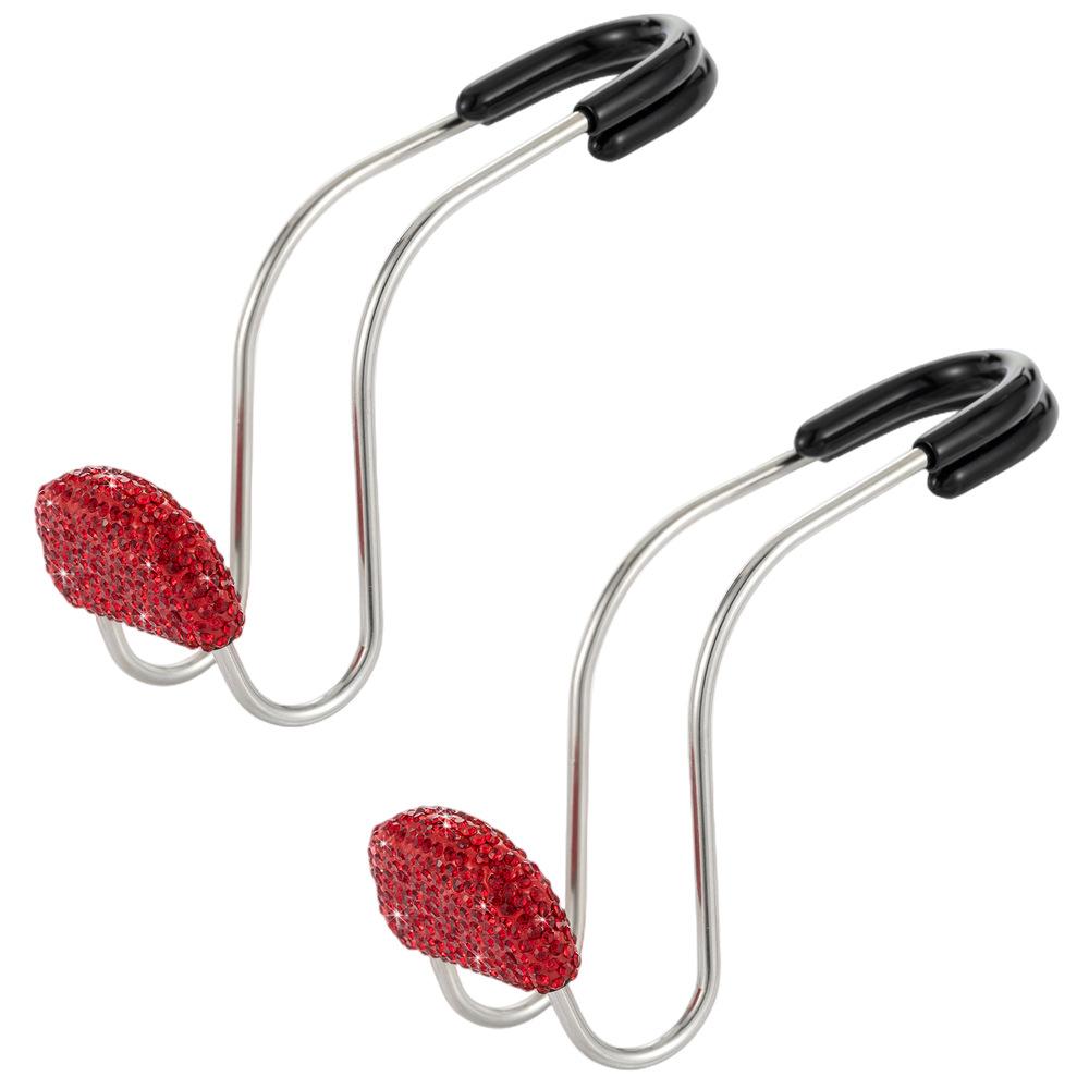 

2 шт. универсальных органайзера для спинки сиденья, блестящие ромбовидные вешалки для автомобильных сумок из нержавеющей стали, прочные и долговечные крючки для хранения на заднем сиденье автомобиля