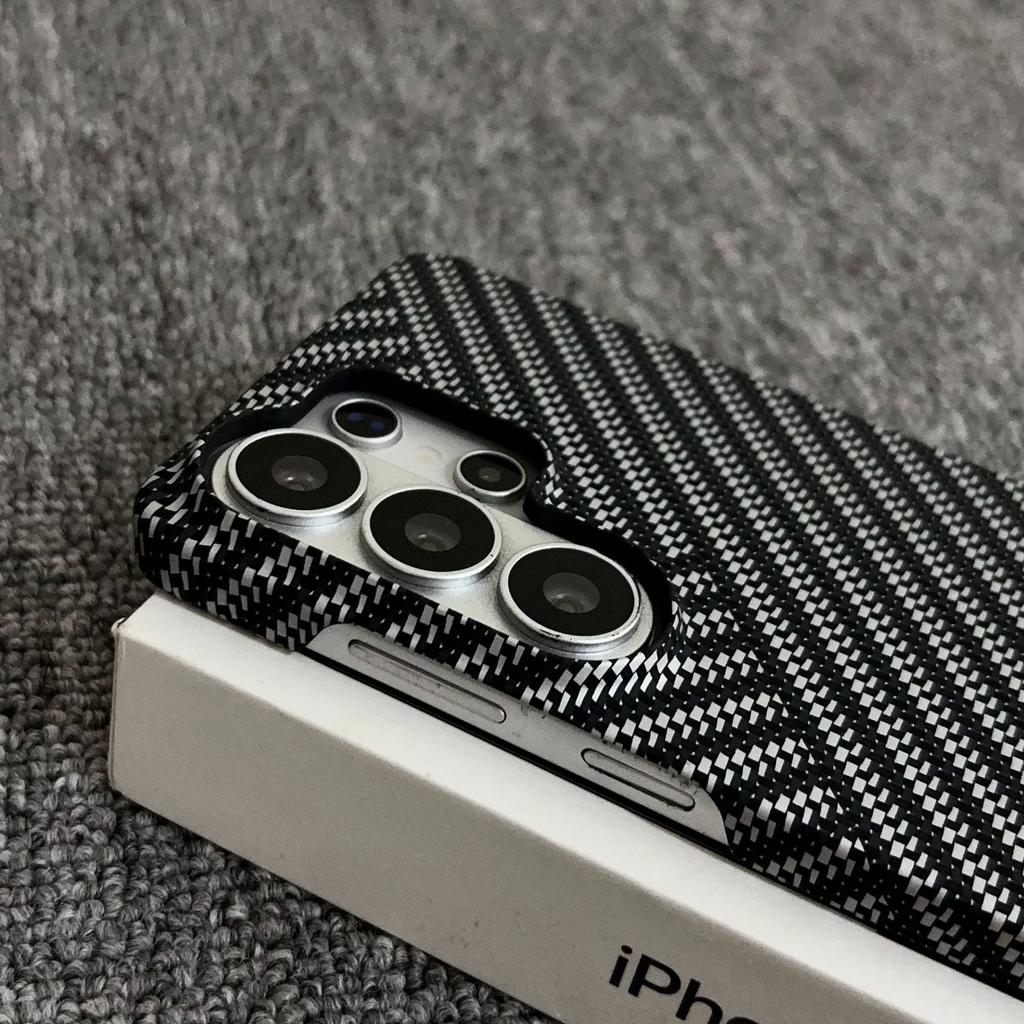 Applicable To Samsung S26Ultra Half Pack Magnetic Mobile Phone Case Carbon Fiber S24u Ultra-thin PC Anti-drop S23p Protective Case
