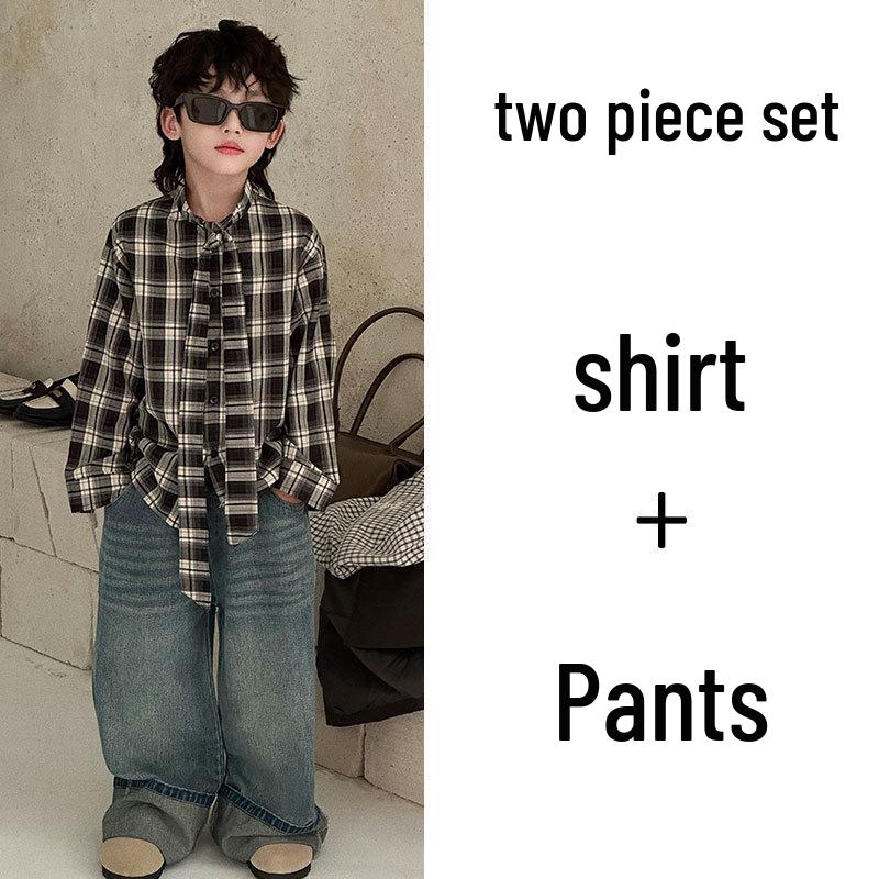 Boys' Mid-Length British Style Trench Coat - Spring/Autumn 2025 Fashion