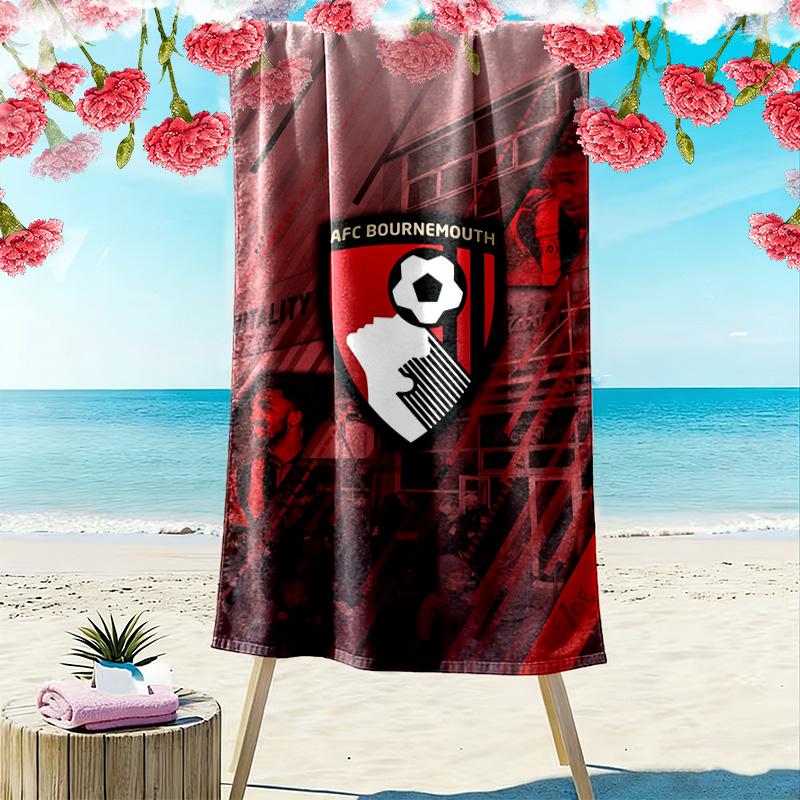 AFC Bournemouth Aufdruck Strandtuch, Großes Weiches Schnelltrocknendes Handtuch für Strand Camping Schwimmen