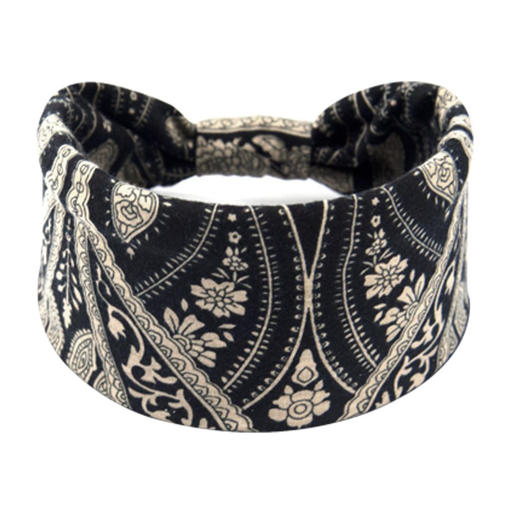 Bohemian Cashew Yoga Übung Stirnband Anti Schweiß und Feuchtigkeit Absorbieren Elastische Baumwolle Stirnband Knoten Stirnband